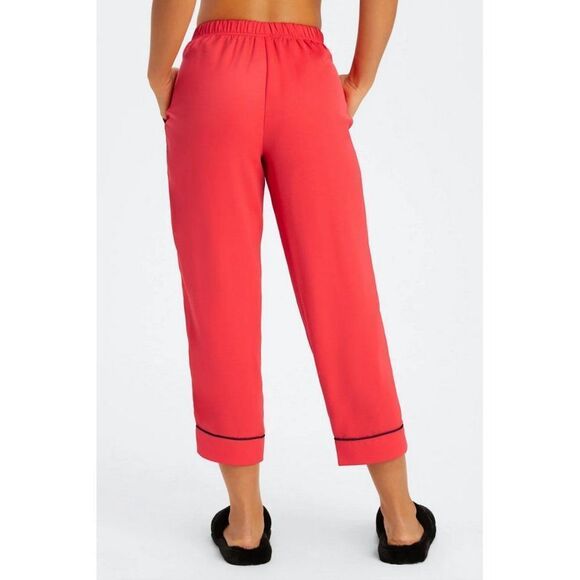 Fabletics EcoSatin Crop Pant - Strawberry Red/Black - Picture 3 of 16